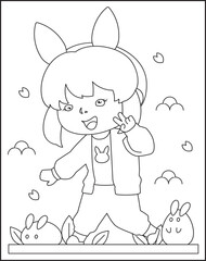 Free Vector Hand Drawn Kawaii Style Coloring Book Illustration