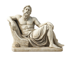 A statue of a man with a beard and a robe