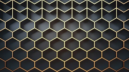 Golden Gradient Geometry A Striking Hexagonal Honeycomb Design