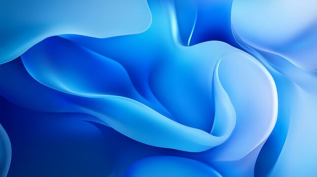 Wavy abstract wallpaper for posters and banners made of blue fabric