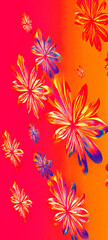 Dynamic Harmony of Flowers with Seamless Pattern and Abstract Background in a Vibrant Fusion of Color and Elegance – Ideal for Wallpaper/Screensaver for Smartphone