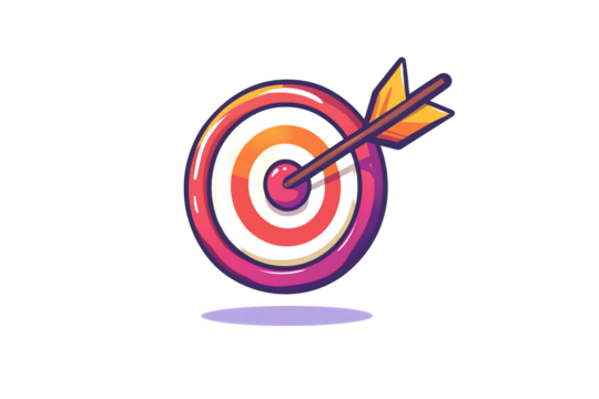 Minimalist Target Icon with Arrow Hitting Bullseye