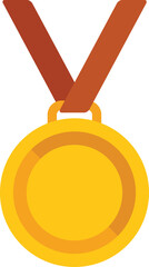 Gold medal with a red ribbon, representing victory and success in a competition or challenge