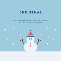 christmas snowman in the snow.eps