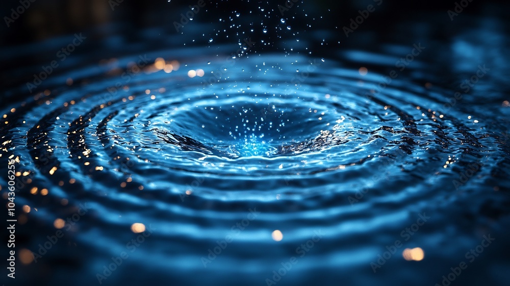 Poster ripple effect concentric rings symbolizing spread and impact of key business performance metrics