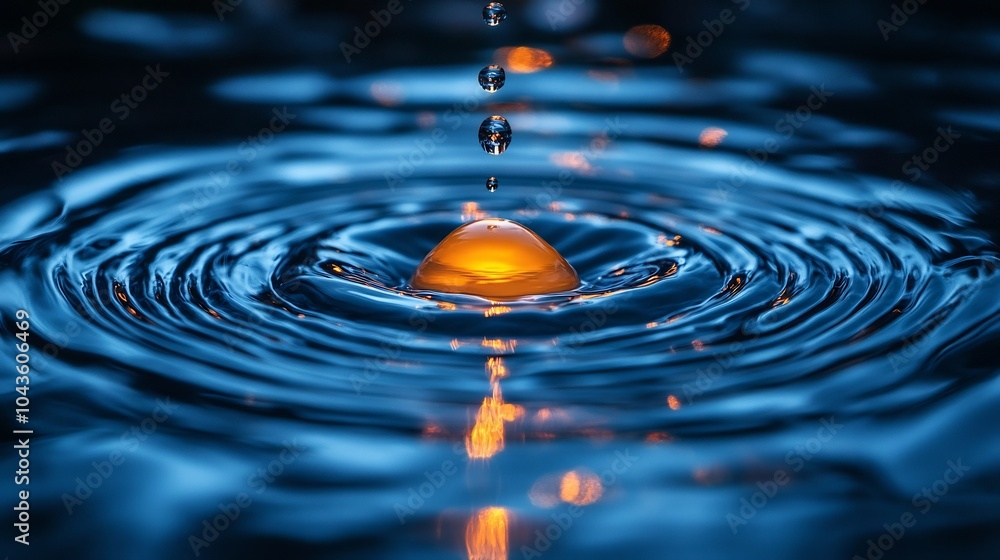 Poster ripple effect concentric rings symbolizing spread and impact of key business performance metrics