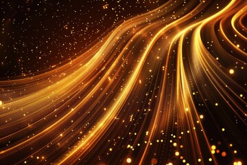 Fototapeta premium Golden glow with sparkling festive lights in an abstract design