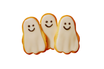Adorable Ghost Cookies on Bright Yellow Background