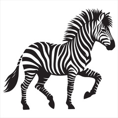 Fototapeta premium a black and white zebra silhouette running free