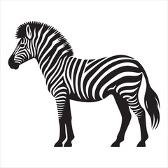 Fototapeta premium Abstract Zebra Silhouette Design in Bold Black and White Vector Style