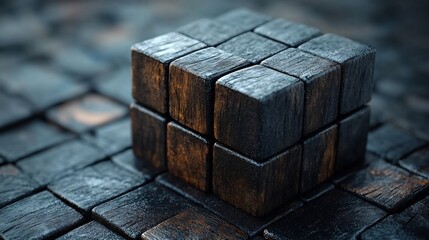 Obraz premium Cubebased abstract design representing solid foundations of business model development market research and strategic planning with a focus on growth and performance