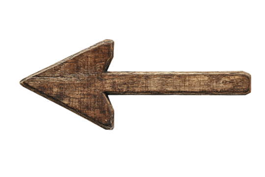 Simple Dark Brown Left Arrow Line Art