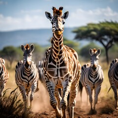 Obraz premium happy Beutiful giraffe in the wilds