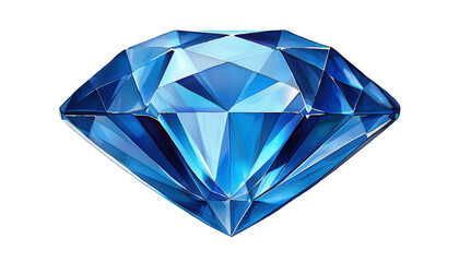 3D render shining blue diamond jewel for clip art and element