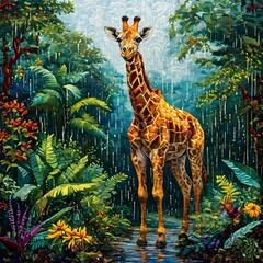 Fototapeta premium happy Beutiful giraffe in the wilds