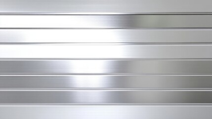 Realistic silver and white horizontal stripes with a metallic finish on a smooth white background.