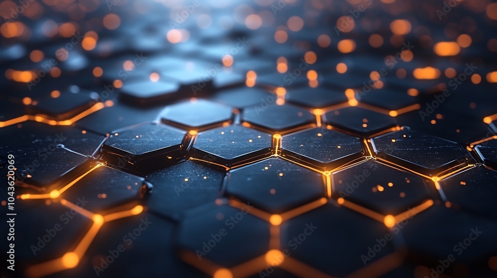 Poster interconnected hexagonal cells each representing unique business kpis forming complete strategy map 
