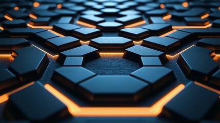 Obraz premium Stunning Radial Pattern of Concentric Hexagons in Matte Finish