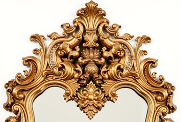 An intricately detailed mirror with lavish carvings and embellis
