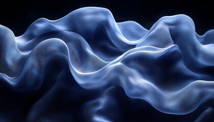 Obraz premium Smooth wave pattern flowing in dark space illustration generated by AI