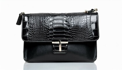 Naklejka premium black leather bag
