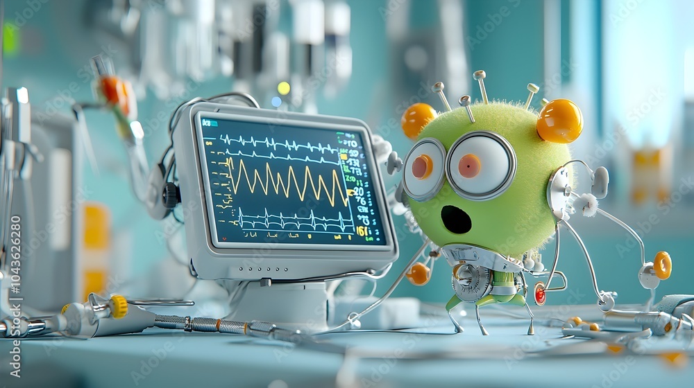 Aufkleber Advanced vital signs monitoring system with digital displays showing heart rate oxygen levels and other critical health metrics
