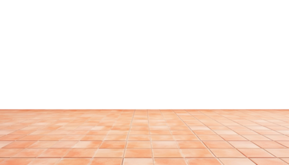 orange tile floor isolated on transparent background cutout