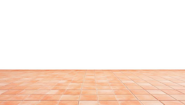 orange tile floor isolated on transparent background cutout
