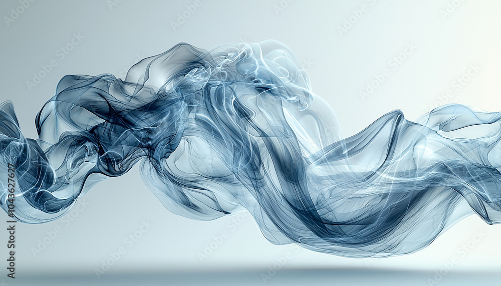 Poster smooth smoke flowing in transparent wave pattern backdrop generated by ai