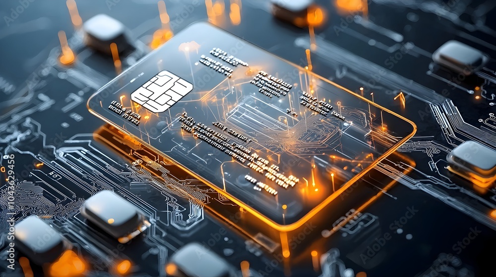Aufkleber Conceptual image of a transparent credit card with layered phishing messages and warnings highlighting the risks of financial data compromise and online fraud