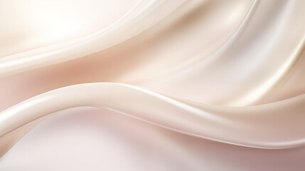 Elegant Flowing Silk Fabric in Soft Ivory Tones