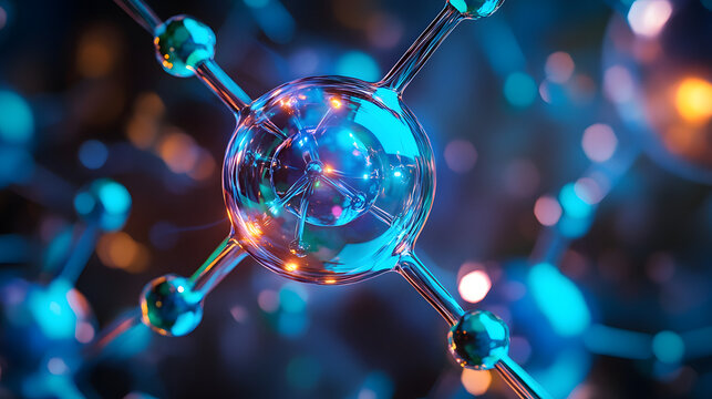 An Intricate Thorium Background Highlighting Atomic Structures and Energy Patterns in Vibrant Colors
