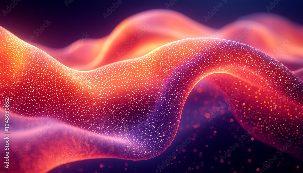 Poster glowing wave pattern flowing in futuristic fantasy space generated by ai