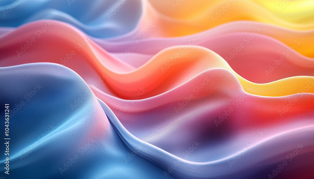 Poster smooth wave pattern flowing in bright futuristic colors generated by ai