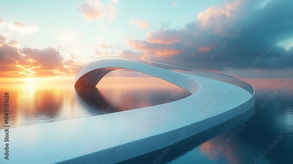 Poster stylized bridge design segments representing key phases in strategic development and performance mil