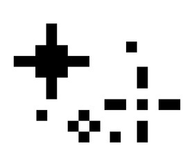 Obraz premium Pixel art star retro 8 bit sparkle. space decoration.