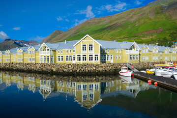 Siglufjörður - small fishing town in a narrow fjord with the same name on the northern coast of Iceland