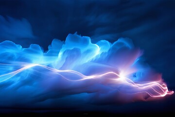 luminous cloud trails in abstract form