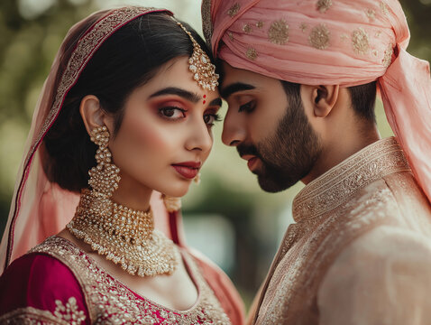 Bollywood - piękna hinduska kobieta z mężczyzną - zakochani