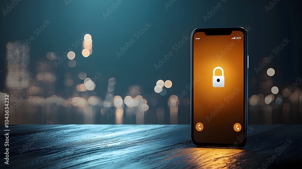 Poster Glowing Scam Call Notification Displayed on the Screen of a Smartphone Alerting the User to a Potential Fraudulent or Suspicious Phone Call