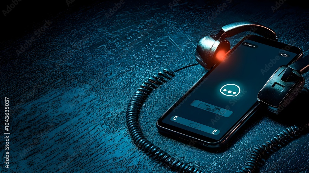 Aufkleber Invisible Scam Call Notification Glowing on Smartphone Screen Warning of Potential Fraud or Cybersecurity Threat on Mobile Device