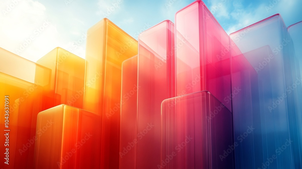 Poster transparent overlapping shapes representing alignment of market validation and strategic business co