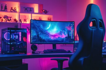 Sleek Futuristic Gaming Room Interior Design