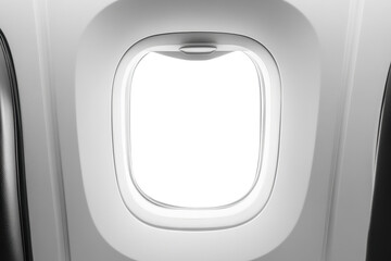 Airplane window on transparent background, png