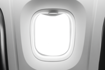 Airplane window on transparent background, png