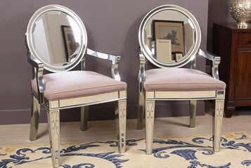 Mirrored Chairs Chairs with mirrored frames or legs ;