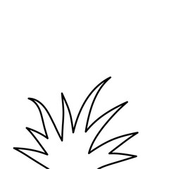 Lawn bush of grass in sketch doodle style