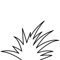 Lawn bush of grass in sketch doodle style