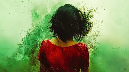 Man experiencing anxiety and mental anguish with abstract lines