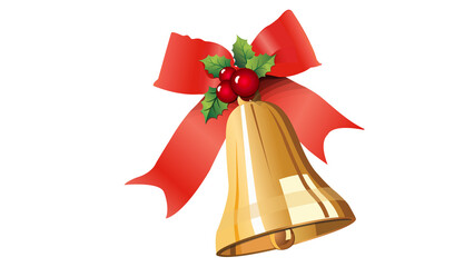 christmas bells with red ribbon